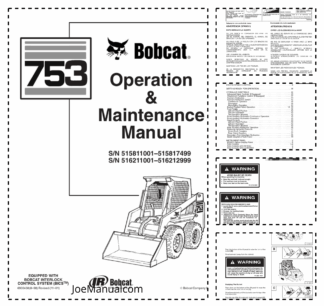 Bobcat 753 Skid Steer Loader Operators Manual Bobcat 753 Skid Steer Loader Operators Manual 5158 5162 2001