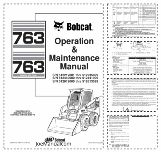 Bobcat 763 763H Skid Steer Loader Operators Manual 5122 5124 5126 2000