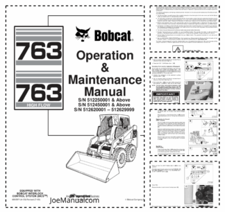 Bobcat 763 763H Skid Steer Loader Operators Manual 5122 5124 5126 2003