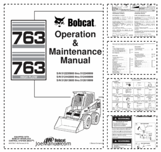 Bobcat 763 763H Skid Steer Loader Operators Manual 5122 5124 5126 Rev 09 2000