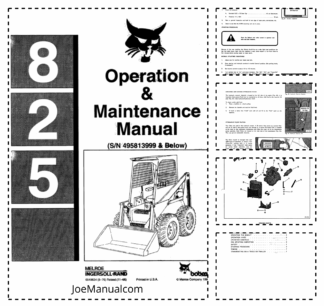 Bobcat 825 Skid Steer Loader Operators Manual 495813999