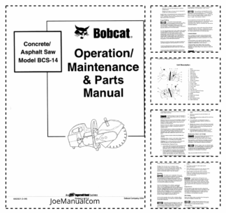 Bobcat BCS-14 Concrete Asphalt Saw Operation and Maintenance Manual
