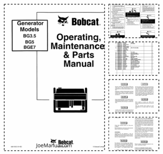Bobcat BG3.5 BG5 BG7 Operation and Maintenance Manual Parts Catalog