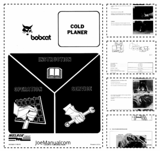 Bobcat Cold Planer Operation Instruction Service Manual
