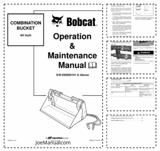 Bobcat Combination Bucket 44 Inch Attachment Operators Manual 030000101