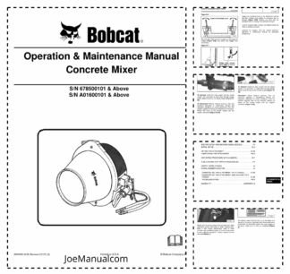 Bobcat Concrete Mixer Attachment Operators Manual 6785 A0160
