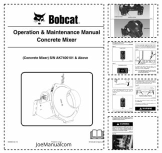 Bobcat Concrete Mixer Attachment Operators Manual AK7400101