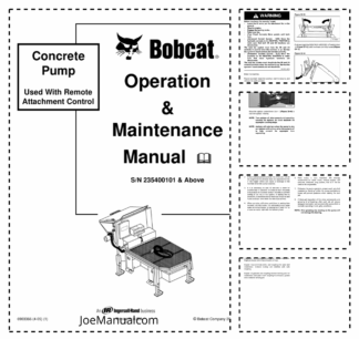 Bobcat Concrete Pump Attachment Operators Manual 235400101