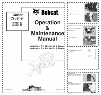 Bobcat Cutter Crusher Attachment Operators Manual 9911 9913