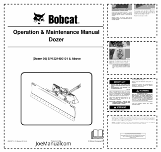 Bobcat Dozer Attachment Operators Manual