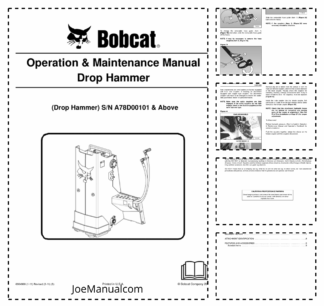 Bobcat Drop Hammer Attachment Operators Manual A78D00101