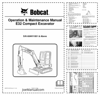 Bobcat E32 Compact Excavator Operators Manual A94H11001