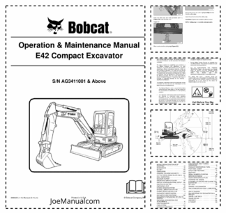 Bobcat E42 Compact Excavator Operators Manual AG3411001