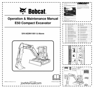 Bobcat E50 Compact Excavator Operation and Maintenance Manual AG3N11001