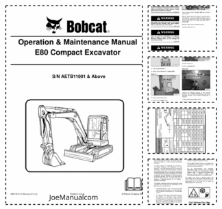 Bobcat E80 Compact Excavator Operation and Maintenance Manual AETB11001