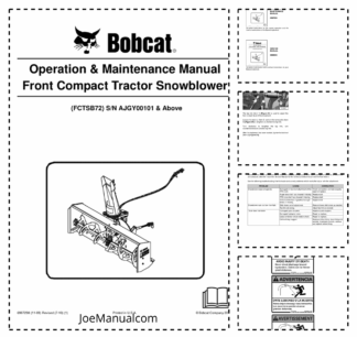 Bobcat Front Compact Tractor Snowblower Attachment Operation and Maintenance Manual AJGY 2010