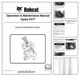 Bobcat Hydra Tilt Attachment Operation and Maintenance Manual