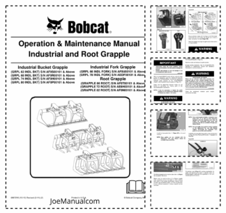 Bobcat Industrial and Root Grapple Attachment Operation and Maintenance Manual