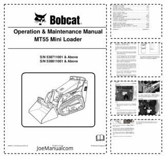 Bobcat MT55 Mini Loader Operation and Maintenance Manual 5387 5388