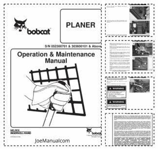 Bobcat Planer Operation and Maintenance Manual 0523 3036