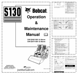 Bobcat S130 Skid Steer Loader Operation and Maintenance Manual 5246 5247
