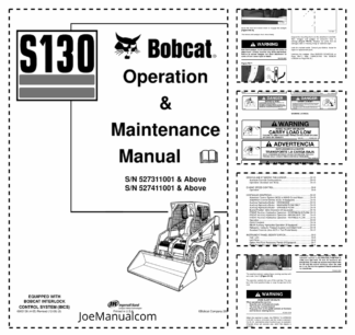 Bobcat S130 Skid Steer Loader Operation and Maintenance Manual 5273 5274