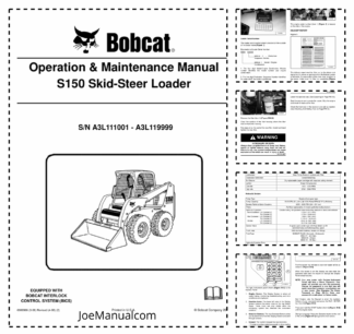 Bobcat S150 Skid Steer Loader Operation and Maintenance Manual A3L1