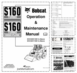 Bobcat S160 Skid Steer Loader Operation and Maintenance Manual 5240 5241