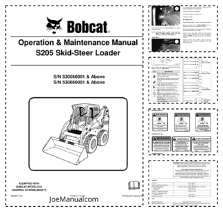 Bobcat S205 Skid Steer Loader Operation and Maintenance Manual 5305 5306