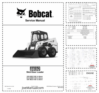 Bobcat S650 Skidsteer Loader Service Manual A3NV A3NW 1MLS