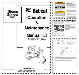 Bobcat SG30 Stump Grinder Operation and Maintenance Manual