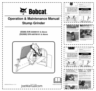Bobcat SG60 Stump Grinder Operation and Maintenance Manual