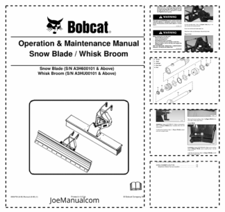 Bobcat Snow Blade Whisk Broom Attachment Operation and Maintenance Manual A3H6 A3HU rev2