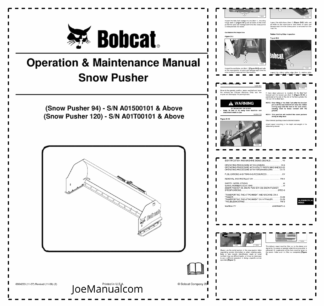 Bobcat Snow Pusher Attachment Operation and Maintenance Manual A015 A01T rev2