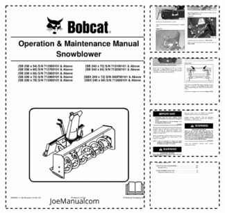 Bobcat Snowblower Attachment Operation and Maintenance Manual 7135 7127