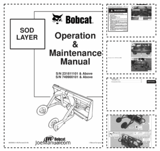 Bobcat Sod Layer Attachment Operation and Maintenance Manual 2318 7499