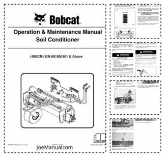 Bobcat Soil Conditioner Attachment Operation and Maintenance Manual 6515 6515