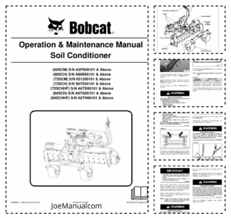 Bobcat Soil Conditioner Attachment Operation and Maintenance Manual A5PS A86R