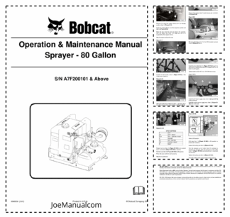 Bobcat Sprayer Attachment Operation and Maintenance Manual A7F2 A7F2