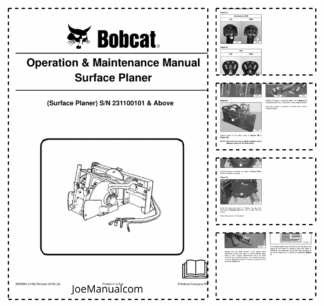 Bobcat Surface Planer Operation and Maintenance Manual 231100101 2009