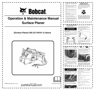 Bobcat Surface Planer Operation and Maintenance Manual 231100101 2011