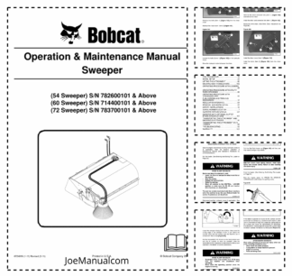 Bobcat Sweeper 54 60 72 Operation and Maintenance Manual