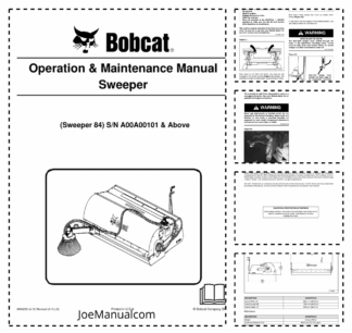 Bobcat Sweeper 84 Operation and Maintenance Manual