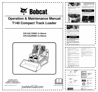 Bobcat T140 Compact Track Loader Operation and Maintenance Manual A3L7 A3L8