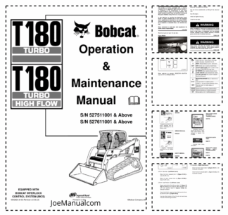 Bobcat T180 Turbo High Flow Compact Track Loader Operation and Maintenance Manual 5275 5276