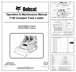 Bobcat T190 Compact Track Loader Operation and Maintenance Manual 5316 5317 2006