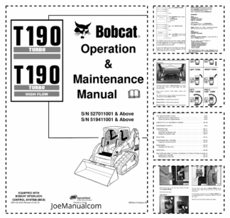 Bobcat T190 Turbo High Flow Compact Track Loader Operation and Maintenance Manual 5270 5194