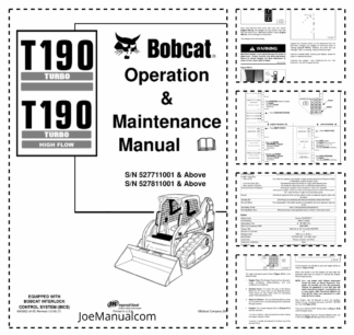 Bobcat T190 Turbo High Flow Compact Track Loader Operation and Maintenance Manual 5277 5278