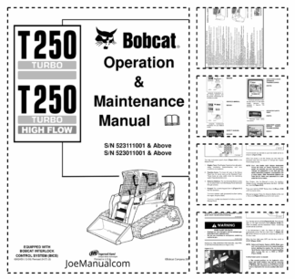 Bobcat T250 Turbo High Flow Compact Track Loader Operation and Maintenance Manual 5284 5285
