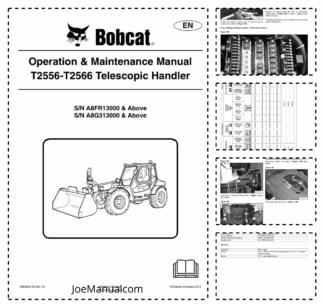 Bobcat T2556 T2566 Telescopic Handler Operation and Maintenance Manual A8FR A8G3